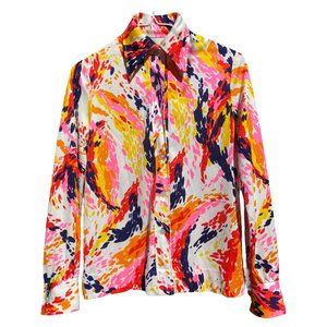 Vintage 70s button down polyester psychedelic shirt